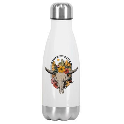 Cowhead cowskull cow beef cows cattle ox bull stall Stainless Steel Insulated Water Bottle