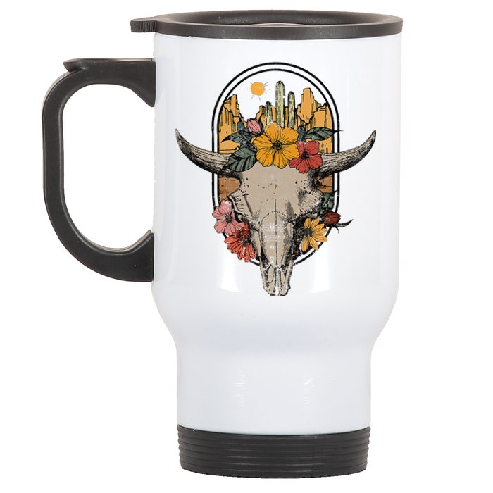 Cowhead cowskull cow beef cows cattle ox bull stall Stainless Steel Travel Mug