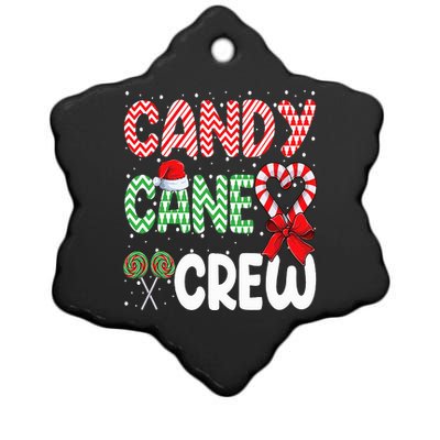 Candy Cane Crew Funny Christmas Sweet Candy Merry Xmas  Ceramic Star Ornament