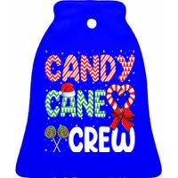 Candy Cane Crew Funny Christmas Sweet Candy Merry Xmas  Ceramic Bell Ornament