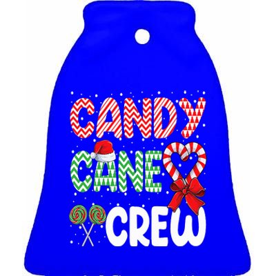 Candy Cane Crew Funny Christmas Sweet Candy Merry Xmas  Ceramic Bell Ornament