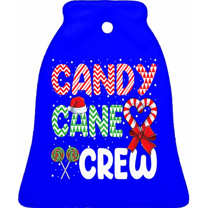 Candy Cane Crew Funny Christmas Sweet Candy Merry Xmas  Ceramic Bell Ornament