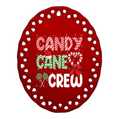 Candy Cane Crew Funny Christmas Sweet Candy Merry Xmas  Ceramic Oval Ornament