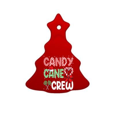 Candy Cane Crew Funny Christmas Sweet Candy Merry Xmas  Ceramic Tree Ornament