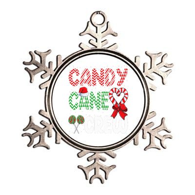 Candy Cane Crew Funny Christmas Sweet Candy Merry Xmas  Metallic Star Ornament