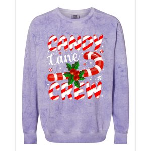 Candy Cane Crew Christmas Family Matching Xmas Pajamas Colorblast Crewneck Sweatshirt