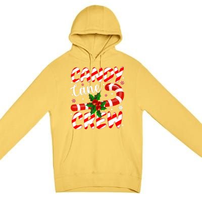 Candy Cane Crew Christmas Family Matching Xmas Pajamas Premium Pullover Hoodie