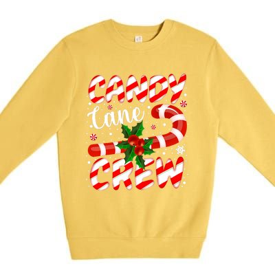 Candy Cane Crew Christmas Family Matching Xmas Pajamas Premium Crewneck Sweatshirt