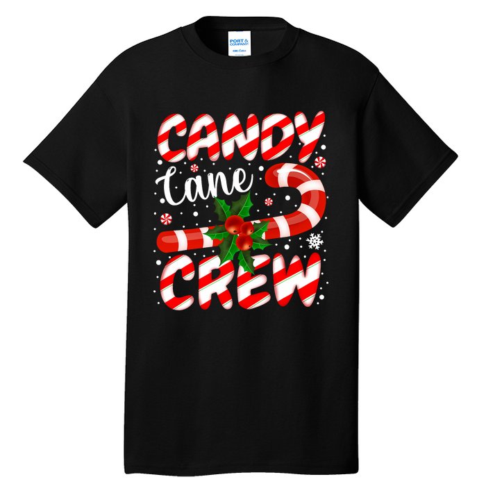 Candy Cane Crew Christmas Family Matching Xmas Pajamas Tall T-Shirt