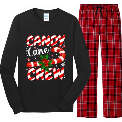 Candy Cane Crew Christmas Family Matching Xmas Pajamas Long Sleeve Pajama Set