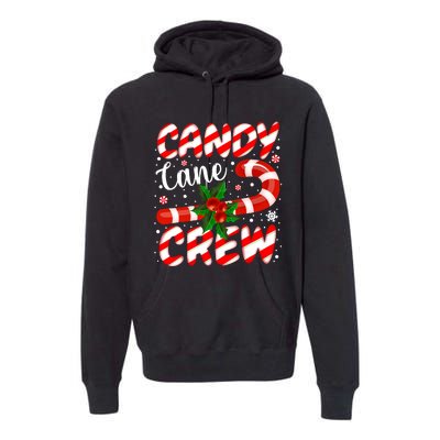 Candy Cane Crew Christmas Family Matching Xmas Pajamas Premium Hoodie