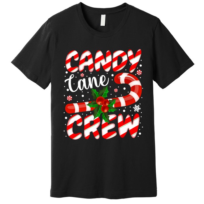 Candy Cane Crew Christmas Family Matching Xmas Pajamas Premium T-Shirt