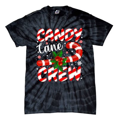 Candy Cane Crew Christmas Family Matching Xmas Pajamas Tie-Dye T-Shirt