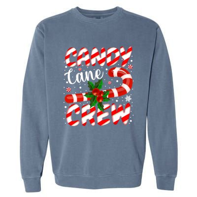 Candy Cane Crew Christmas Family Matching Xmas Pajamas Garment-Dyed Sweatshirt