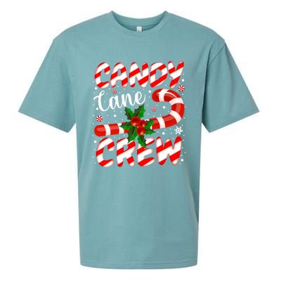 Candy Cane Crew Christmas Family Matching Xmas Pajamas Sueded Cloud Jersey T-Shirt