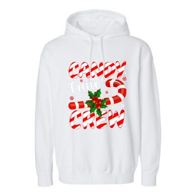 Candy Cane Crew Christmas Family Matching Xmas Pajamas Garment-Dyed Fleece Hoodie