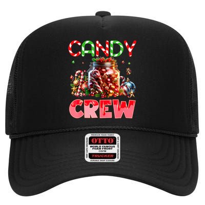 Candy Crew Christmas Candy Cane Sweetie Family Pajamas High Crown Mesh Back Trucker Hat