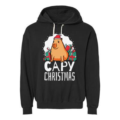 Capy Christmas Capybara Garment-Dyed Fleece Hoodie