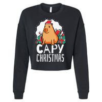 Capy Christmas Capybara Cropped Pullover Crew