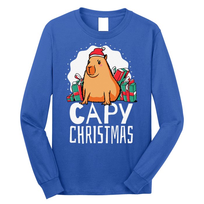 Capy Christmas Capybara Long Sleeve Shirt