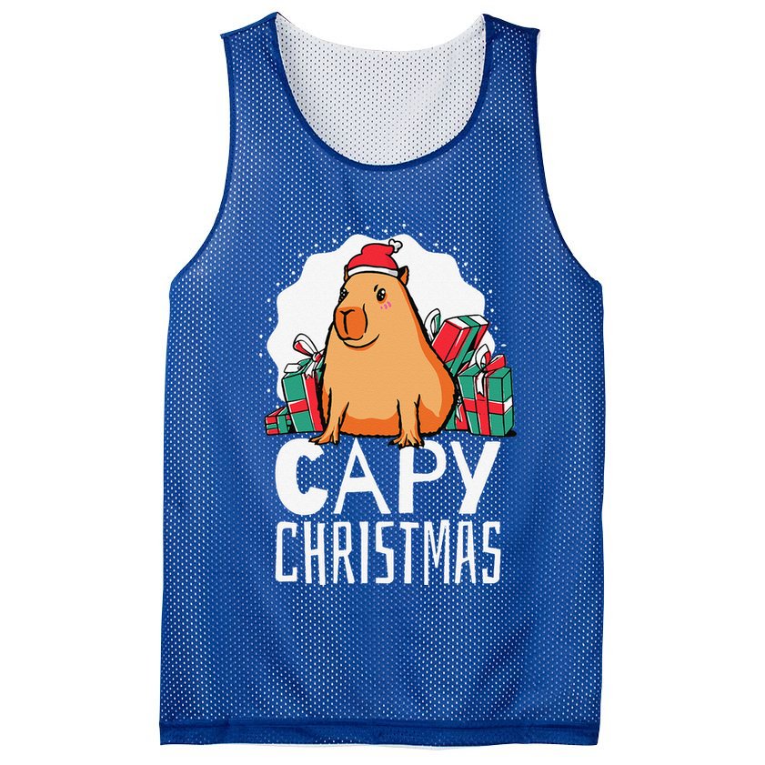 Capy Christmas Capybara Mesh Reversible Basketball Jersey Tank