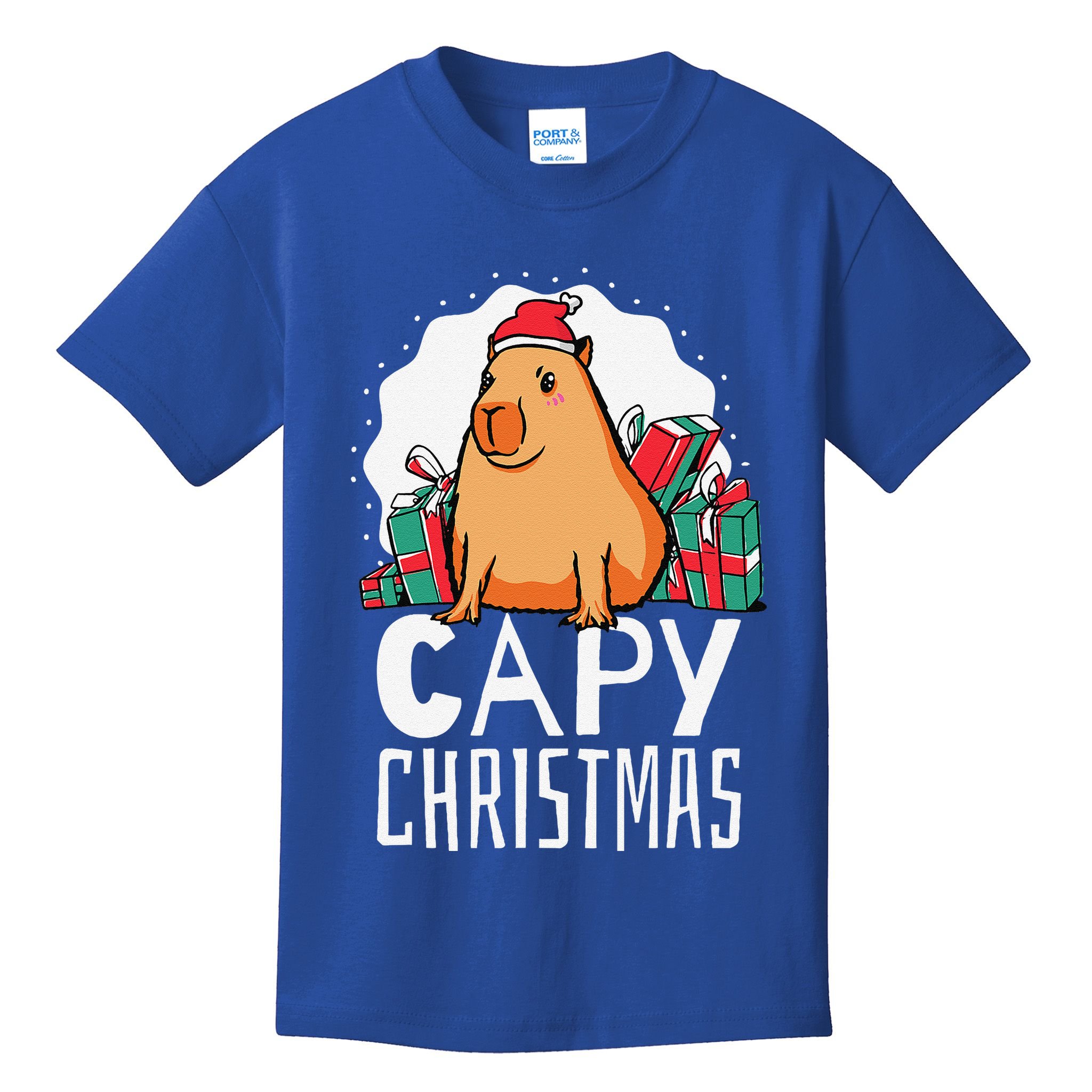 Capy Christmas Capybara Kids T-Shirt
