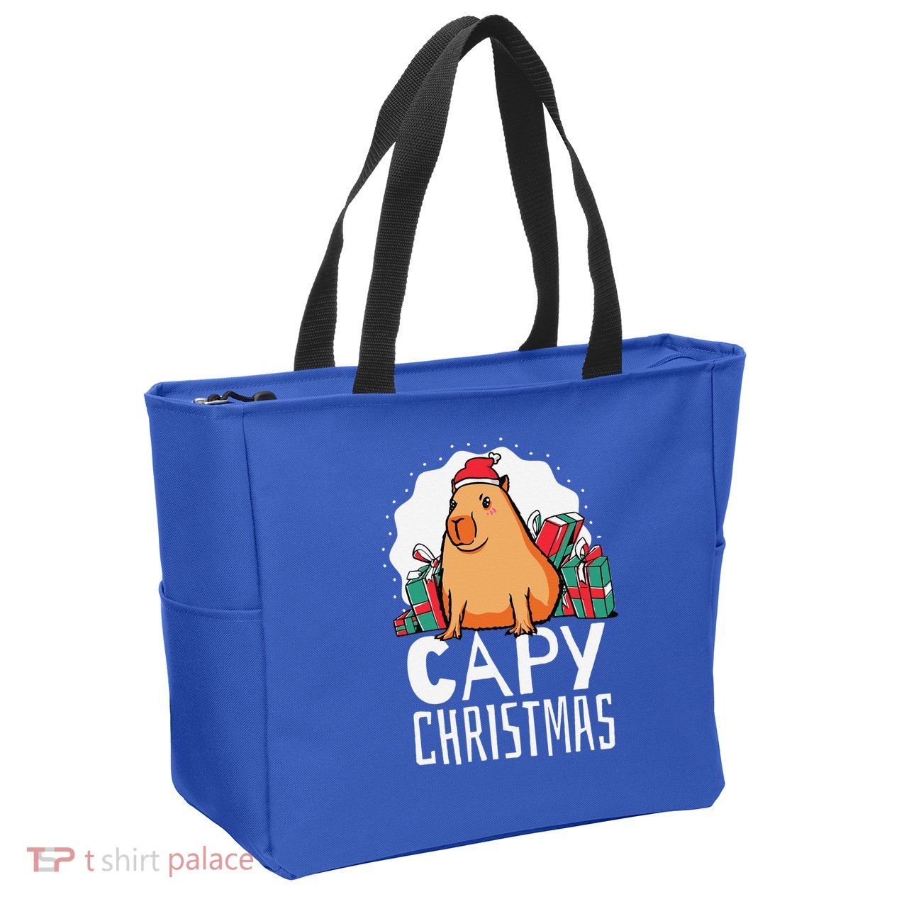 Capy Christmas Capybara Zip Tote Bag