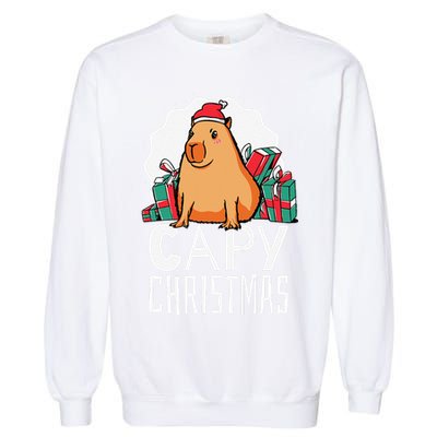 Capy Christmas Capybara Garment-Dyed Sweatshirt