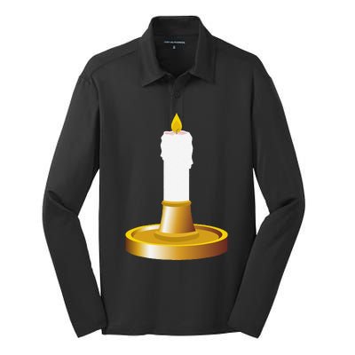 Candlestick Costume Candles Candle Holder Halloween Silk Touch Performance Long Sleeve Polo