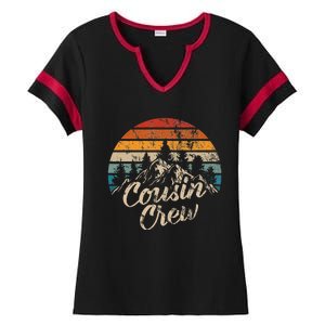 Cousin Crew Camping Outdoor Sunset Summer Camp Ladies Halftime Notch Neck Tee