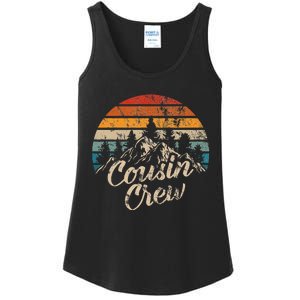 Cousin Crew Camping Outdoor Sunset Summer Camp Ladies Essential Tank