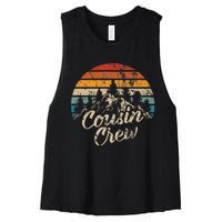 Cousin Crew Camping Outdoor Sunset Summer Camp Women's Racerback Cropped Tank