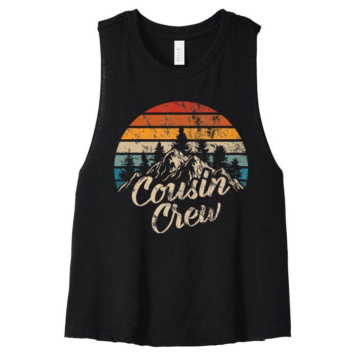 Cousin Crew Camping Outdoor Sunset Summer Camp Women's Racerback Cropped Tank