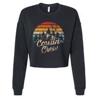 Cousin Crew Camping Outdoor Sunset Summer Camp Cropped Pullover Crew