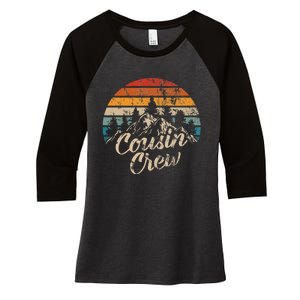 Cousin Crew Camping Outdoor Sunset Summer Camp Women's Tri-Blend 3/4-Sleeve Raglan Shirt