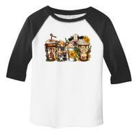 Cows Coffee Cups Western Vintage Sunflower Country Farm Toddler Fine Jersey T-Shirt