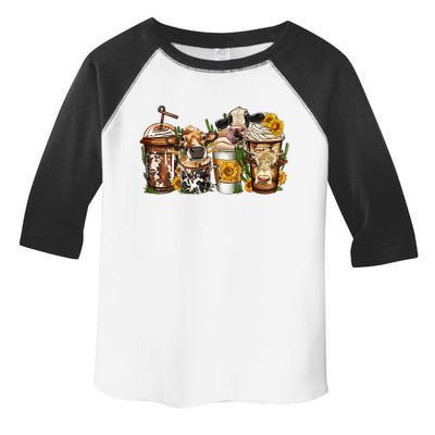 Cows Coffee Cups Western Vintage Sunflower Country Farm Toddler Fine Jersey T-Shirt