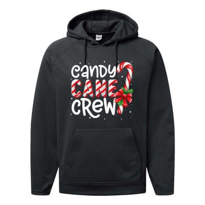 Candy Cane Crew Funny Matching Christmas Candy Lover Xmas Performance Fleece Hoodie