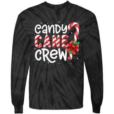 Candy Cane Crew Funny Matching Christmas Candy Lover Xmas Tie-Dye Long Sleeve Shirt