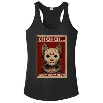 Ch Ch Ch Meow Meow Scary Halloween Cat Horror Slasher Movie Ladies PosiCharge Competitor Racerback Tank