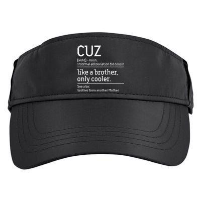 Cuz Cousin Cousins Matching Family Member Childhood Adult Drive Performance Visor