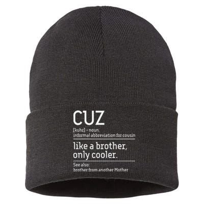 Cuz Cousin Cousins Matching Family Member Childhood Sustainable Knit Beanie