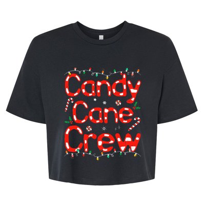 Candy Cane Crew Funny Christmas Candy Cane Lover Xmas Pajama Bella+Canvas Jersey Crop Tee