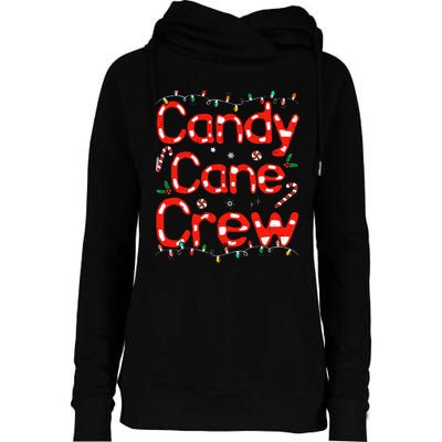 Candy Cane Crew Funny Christmas Candy Cane Lover Xmas Pajama Womens Funnel Neck Pullover Hood