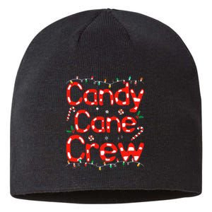 Candy Cane Crew Funny Christmas Candy Cane Lover Xmas Pajama Sustainable Beanie