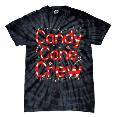 Candy Cane Crew Funny Christmas Candy Cane Lover Xmas Pajama Tie-Dye T-Shirt