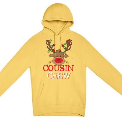 Christmas Cousin Crew Funny Reindeer Matching Pajama Premium Pullover Hoodie