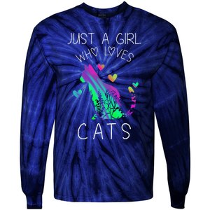 Cute Cat Cat Womens Cat Tees Cat Tie-Dye Long Sleeve Shirt