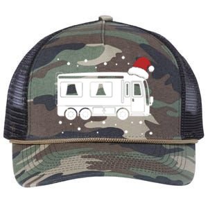 Christmas Caravan Camping Santa Hat Xmas Gift Retro Rope Trucker Hat Cap