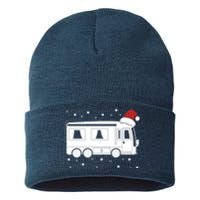 Christmas Caravan Camping Santa Hat Xmas Gift Sustainable Knit Beanie